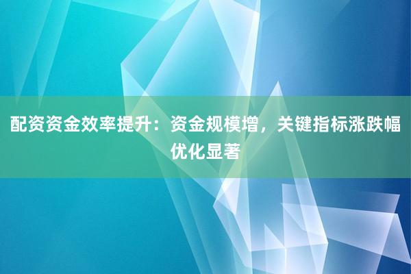 配资资金效率提升：资金规模增，关键指标涨跌幅优化显著