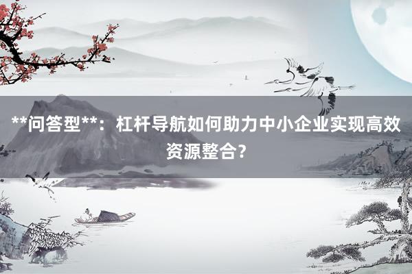 **问答型**：杠杆导航如何助力中小企业实现高效资源整合？