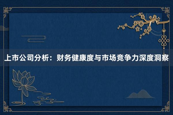 上市公司分析:财务健康度与市场竞争力深度洞察