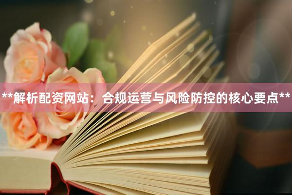 **解析配资网站：合规运营与风险防控的核心要点**