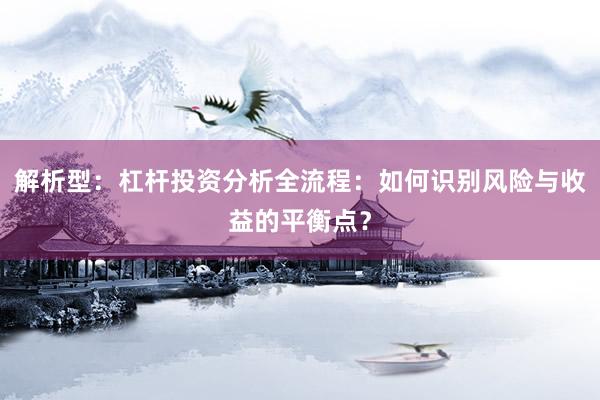 解析型：杠杆投资分析全流程：如何识别风险与收益的平衡点？