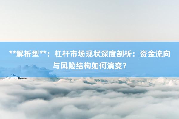 **解析型**：杠杆市场现状深度剖析：资金流向与风险结构如何演变？
