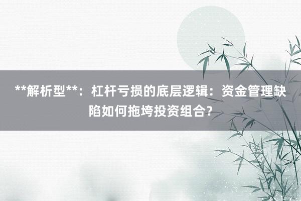 **解析型**：杠杆亏损的底层逻辑：资金管理缺陷如何拖垮投资组合？