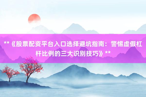 **《股票配资平台入口选择避坑指南：警惕虚假杠杆比例的三大识别技巧》**